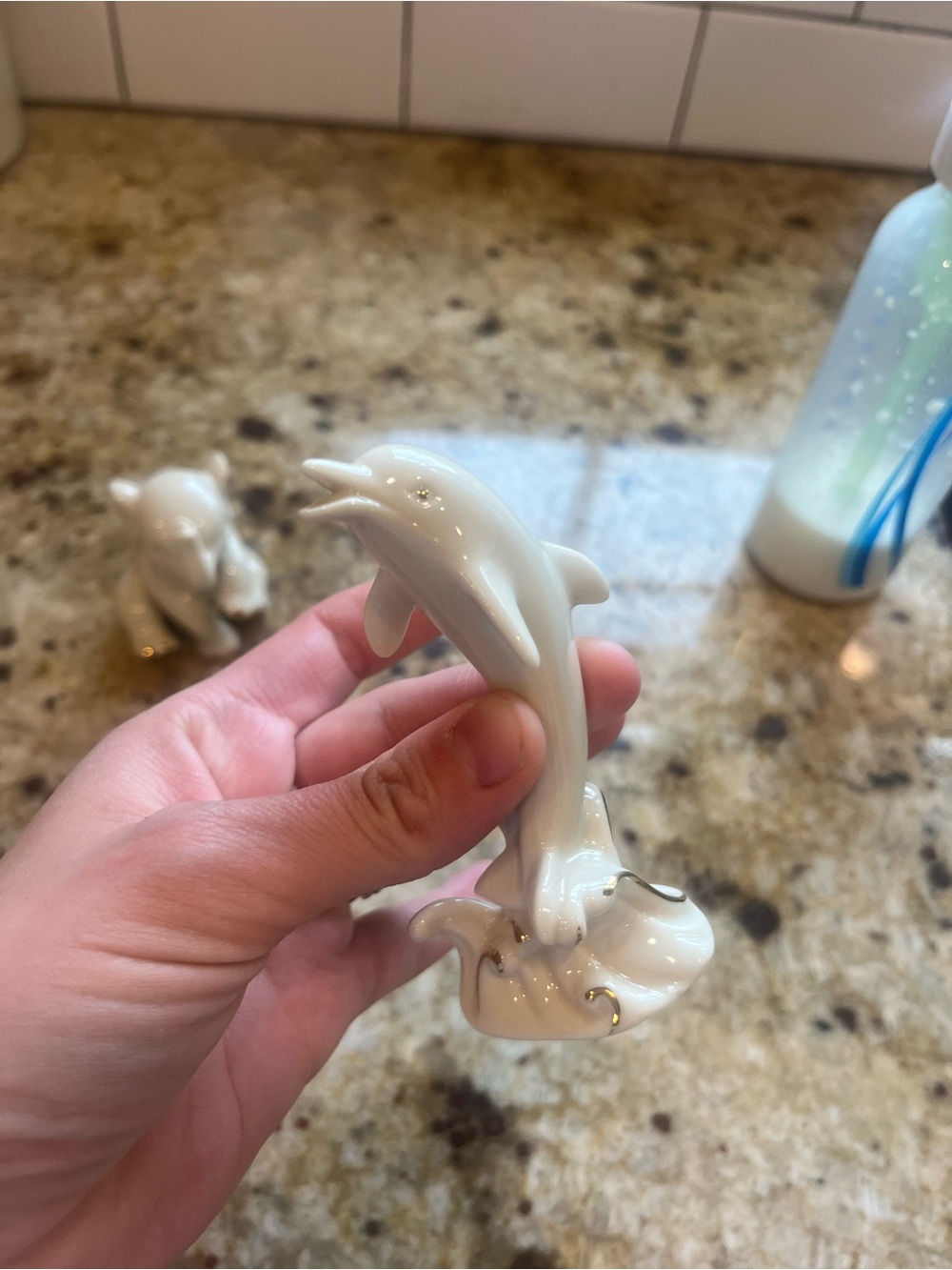 Vintage Lenox 24K Porcelain Elephant and Dolphin Figurines - Picture 3 of 15